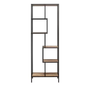 image of Urban Rustic Tall Shelving Unit Brown and Black