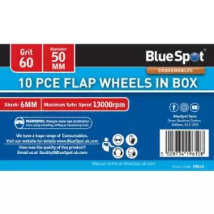 image of 10PC 60 Grit 50MM Flap Wheels In Box - Bluespot