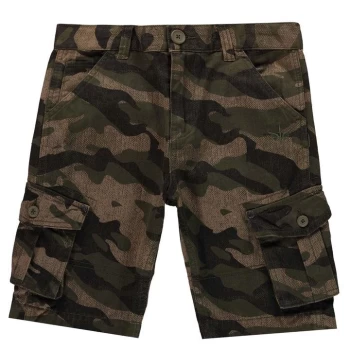 Image of Firetrap Camo Cargo Shorts Junior Boys - Olive Camo