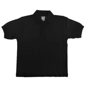 image of B&C Kids/Childrens Unisex Safran Polo Shirt (Pack of 2) (7-8) (Black)