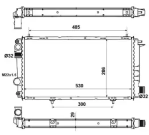 image of NRF 58957 Engine Cooling Radiator Aluminium Brazed cooling fins