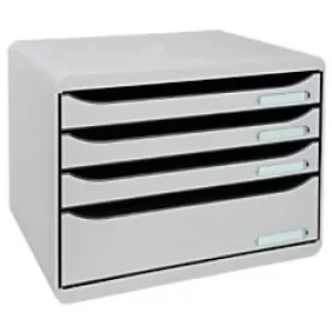 Image of Exacompta Big Box Plus Landscape Office, 4 Drawers, Light Grey, Pack of 1