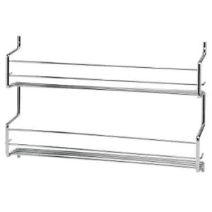 image of Hahn Rack & Rail Company Metal Wall / Cupboard 2 Tier Spice Rack - Chrome