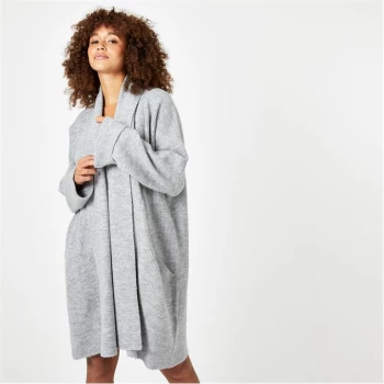 image of Jack Wills Longline Lounge Knitted Cardigan - Grey Marl