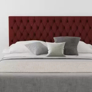 image of Monroe Upholstered Headboard, Kimiyo Linen, Bordeaux - Headboard 60cm Size Single (90x190)