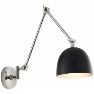 Image of Wall Light - Polished Nickel Plate & Matt Black - 10W LED E27 - Dimmable