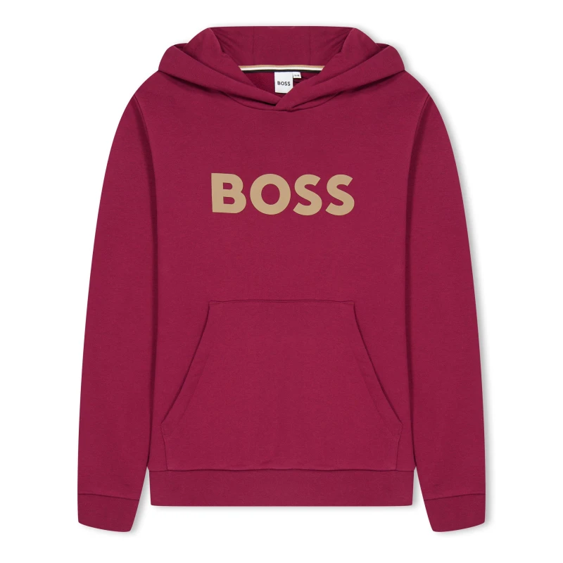 Image of Boss Logo Print Hoodie Juniors OTH Hoodies 4 Yrs Red 53718008135