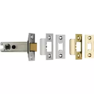 image of Eurospec Heavy Sprung Tubular Latch 64mm - / Satin Stainless Steel in Brass