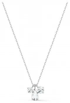 image of Swarovski Attract Rhodium Plated Cluster Pendant White Jewellery