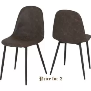 Image of Athens Chair Brown Faux Leather Priced per PAIR