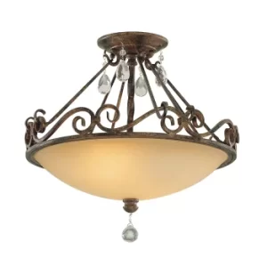 Image of Feiss Chateau 2 Light Semi-Flush Light Mocha Bronze