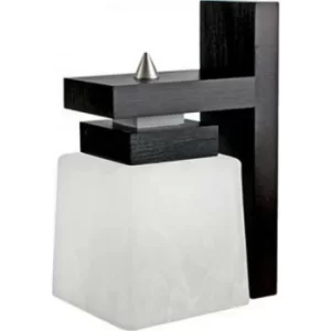 Image of Kubus Dome Wall Light, Glass Shade, Wenge, 1x E27