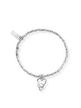 image of ChloBo Sterling Silver Interlocking Love Heart Bracelet, Silver, Women