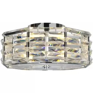 Image of Loops - 4 Bulb Flush Light Low Ceiling Polished Nickel Finish LED E27 60W Bulb