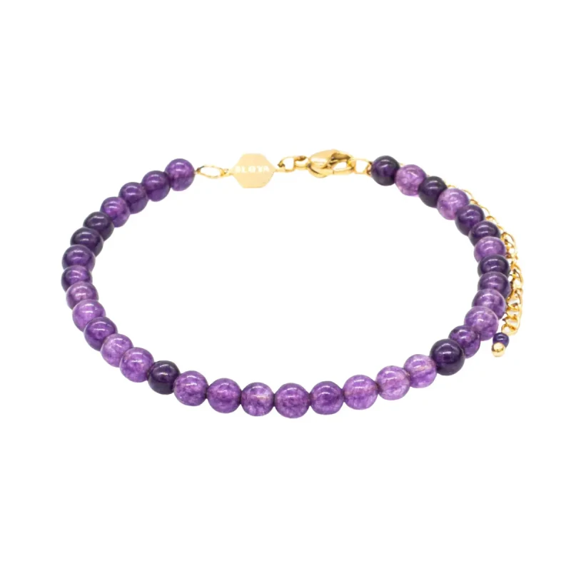 Image of Sloya Amethyst Stone Bracelet For Her Sloya Serena Violet Female 17,5/23 cm
