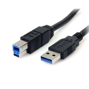 image of 10 ft Black SuperSpeed USB 3.0 Cable A to B Male tp Male