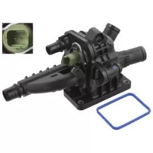 Image of Thermostat with housing seal and temperature switch 106066 by Febi Bilstein