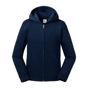 image of Russell Kids/Childrens Authentic Zip Hooded Sweatshirt (7-8 Years) (French Navy)