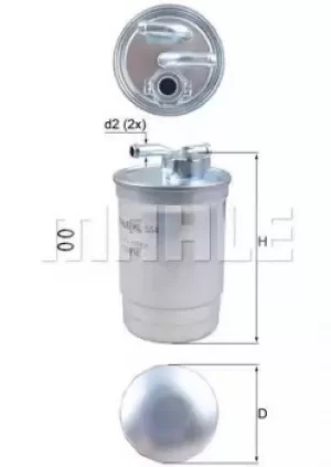 image of Fuel Filter KL554D 76517312 by MAHLE Original