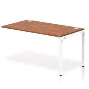 Image of Impulse Bench Single Row Ext Kit 1400 White Frame Office Bench Desk Walnut