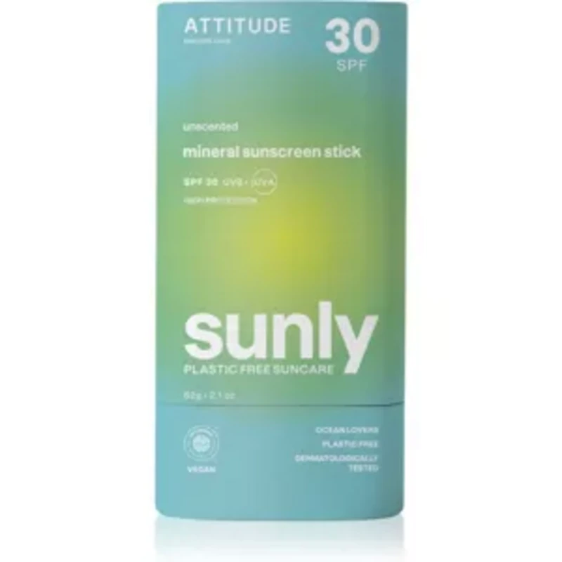 image of Attitude Sunly Sunscreen Stick SPF 30 - Fragrance Free