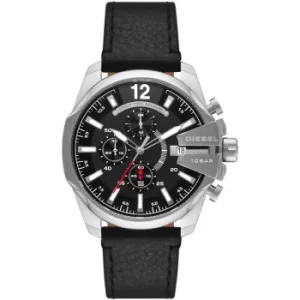 Image of Mens Diesel Baby Chief Chronograph Black Leather Watch