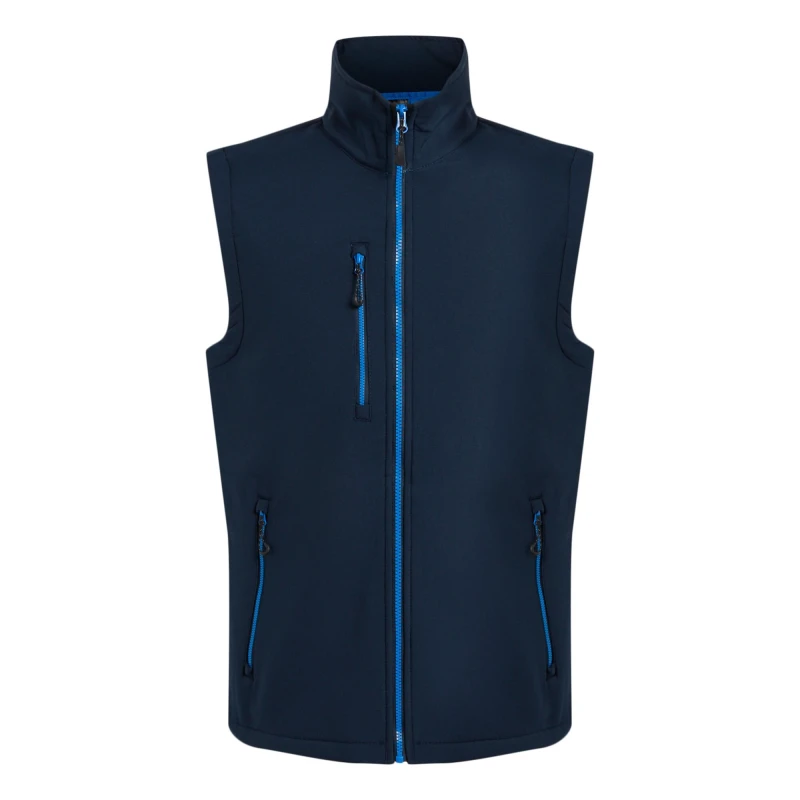 Image of Regatta Professional Mens Softshell 2 Layer Body Warmer in Bright Blue Size: Small Bright Blue Male S