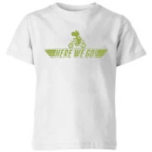 Image of Nintendo Mario Kart Yoshi Here We Go Kid's T-Shirt - White - 11-12 Years