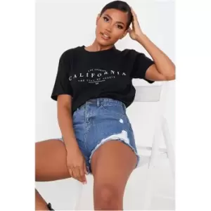 Image of I Saw It First Black California Graphic Print Oversized T-Shirt - Black