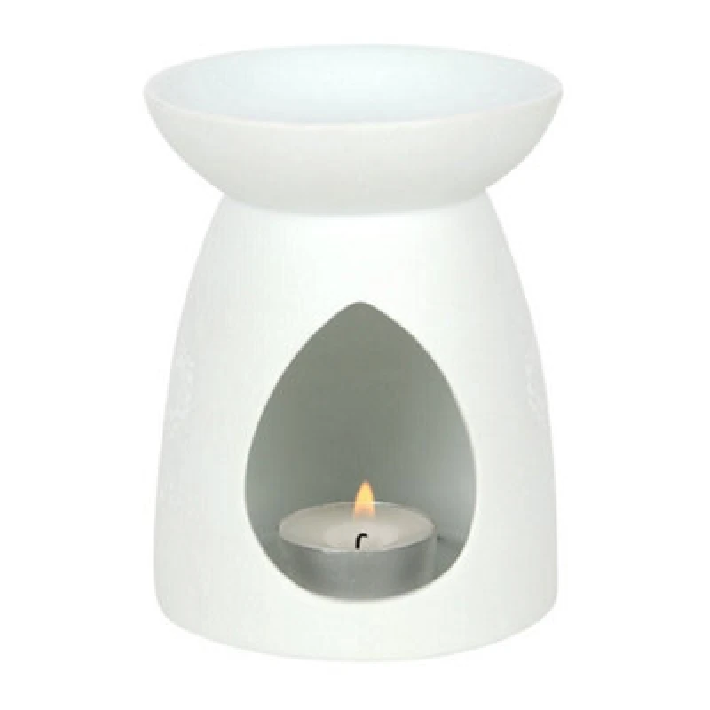 Image of Something Different Something Different Ceramic Buddha Head Oil Burner in White White One Size Unisex 5059958995345