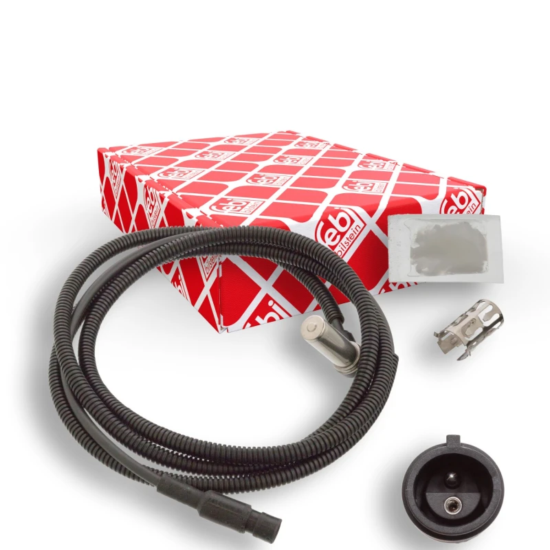 Image of FEBI BILSTEIN 106386 ABS Sensor Front Axle Right, with bush Sensor,wheel speed (412)