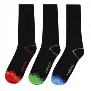 Image of Kangol Formal Sock 3 Pack Mens - Check Toes