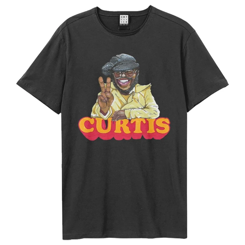 Image of Amplified Amplified Men Peace Curtis Mayfield T-Shirt in Charcoal Size: X-Small Charcoal XS Male 5063574975148