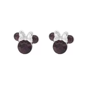 Image of Disney Minnie Mouse Purple February Birthstone sterling silver Crystal Earrings E905162RFEBL