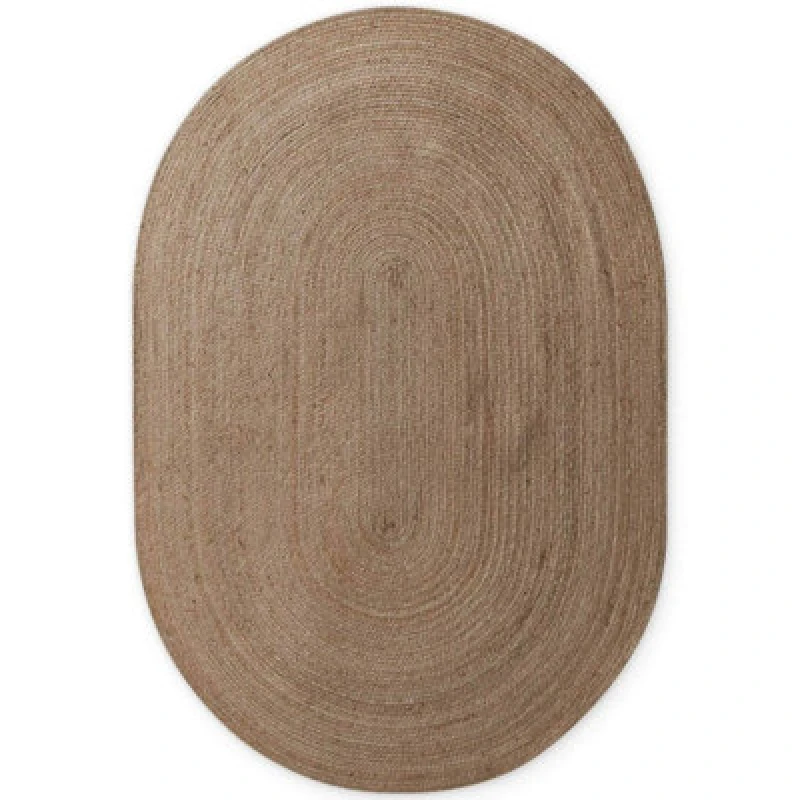 Image of The Rugs Rangpur Braided Jute Rug And Runner Hand Woven Oval Natural Rug In Brown