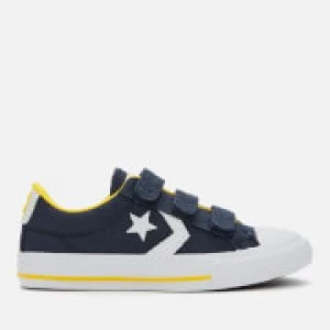 Image of Converse Kids Star Player 3V Canvas Ox Trainers - Obsidian/Amarillo/White - UK 2 Kids