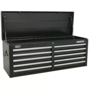 Image of 1265 x 435 x 490mm BLACK 10 Drawer Topchest Tool Chest Lockable Storage Cabinet
