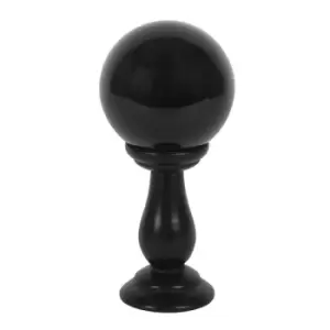 Image of Black Small Crystal Ball on Wooden Stand