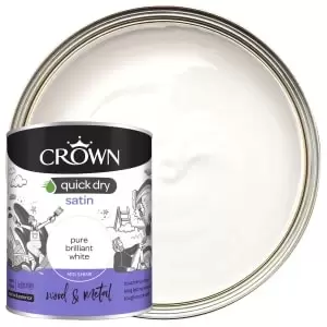 image of Crown Quick Dry Satin Pure Brilliant White - 750ml