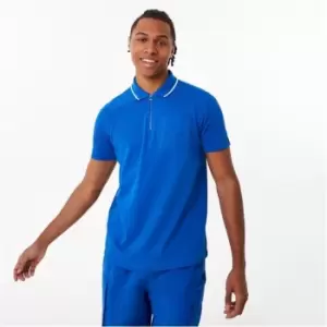 image of Slazenger ft. Aitch Half Zip Tipped Polo - Blue