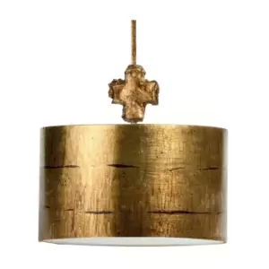 image of 1 Bulb Ceiling Pendant Light Fitting Aged Gold LED E27 100W Bulb