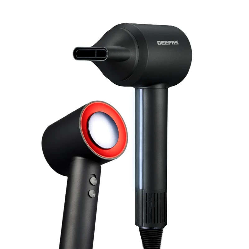 Image of Geepas 1800W Ionic Hair Dryer, Fast Drying, 3 Heat 2 Speed, Lightweight Design in Black Unisex