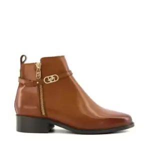 image of Dune London Pup Flat Ankle Boots - Brown