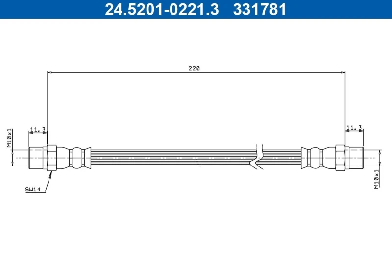 Image of Brake hose ATE 24.5201-0221.3