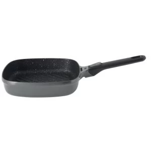 Image of BergHOFF GEM Stay Cool Grey 24cm Non-Stick Cast Aluminium Square Grillpan with Detachable Handle