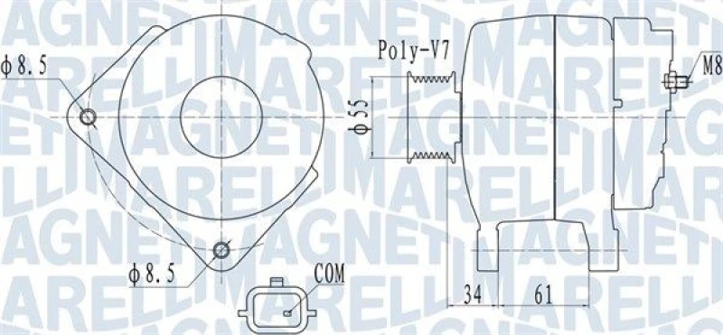 Image of MAGNETI MARELLI Alternator MAGNETI MARELLI 063732054010