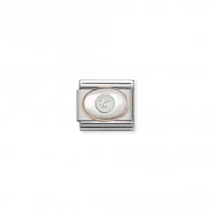 Image of Nomination Composable Classic Zirconia Stainless Steel Rose Gold White Link 430504/01