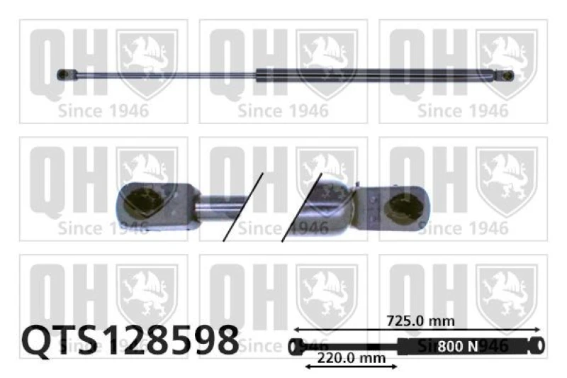 Image of QUINTON HAZELL Tailgate strut QUINTON HAZELL QTS128598