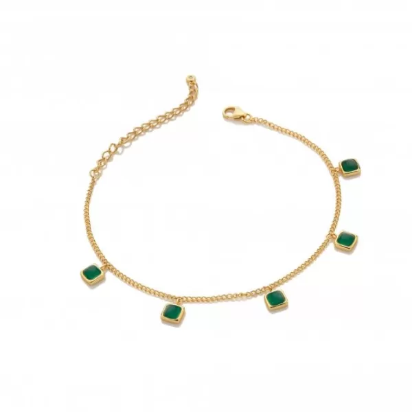 Image of Square Green Agate Bracelet DL663