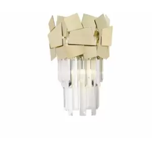 Image of Impex Celine 2 Light Wall Lamp Gold Crystal